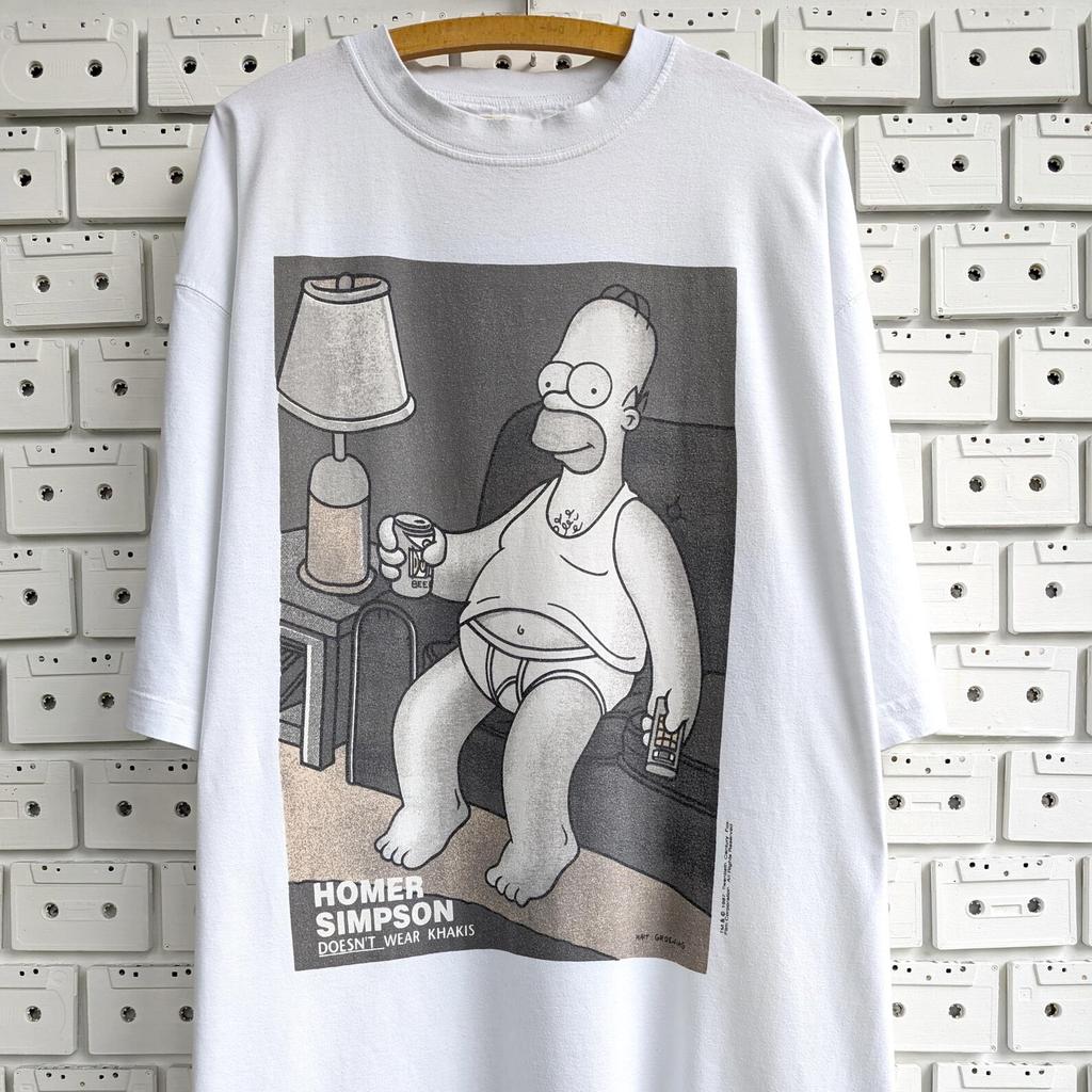Vintage 1997 The Simpsons T shirt Homer Simpson Doesn't Wear Khakis Cartoon Merch Tee Size Long XL/ XXL