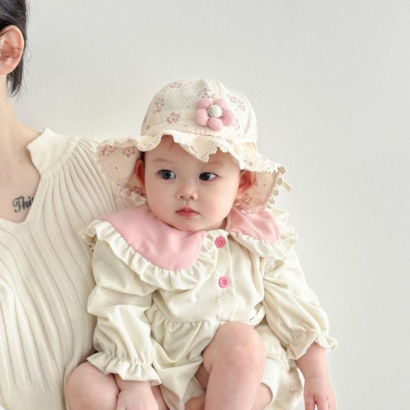 Babyhut Frühling und Herbst Dünner Baby Mädchen Modischer Sonnenhut Baby Verstellbarer Sommer Fischerhut Beckenhut