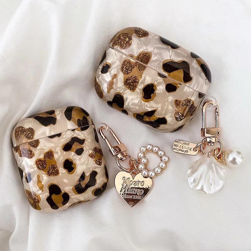 Airpod 1St And 2Nd Generation Earphone Cover Imd Leopard Print Protective Case Love Pendant Creative Shell Beauty Bracelet