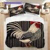 Rooster Pattern Bedding Quilt Set Quilt Cover Pillowcase Home Decoration Birthday Gift (1 * duvet cover + 2 * pillowcase, without core)