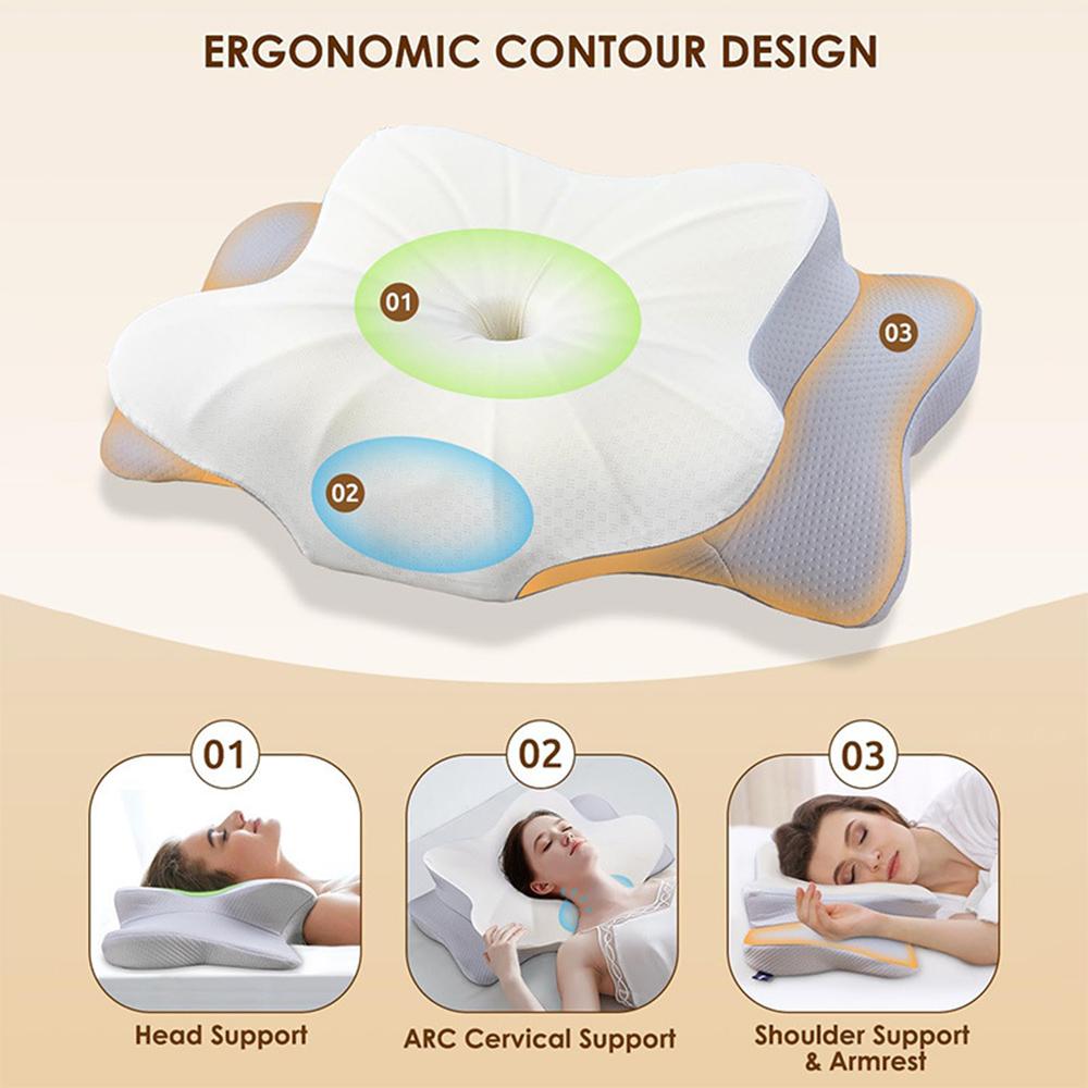 Cervical Pillow Ergonomic Cervical Spine Protecting Shoulder Neck Muscle Relax Butterfly Shaped Memory Foam Neck Pillow