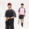 Kontrastfarbenes Drop-Shoulder Rundhals-Kurzarm-T-Shirt Amerikanischer Stil Schnelltrocknend High-End Lockerer Schnitt Lässiges Herrenoberteil