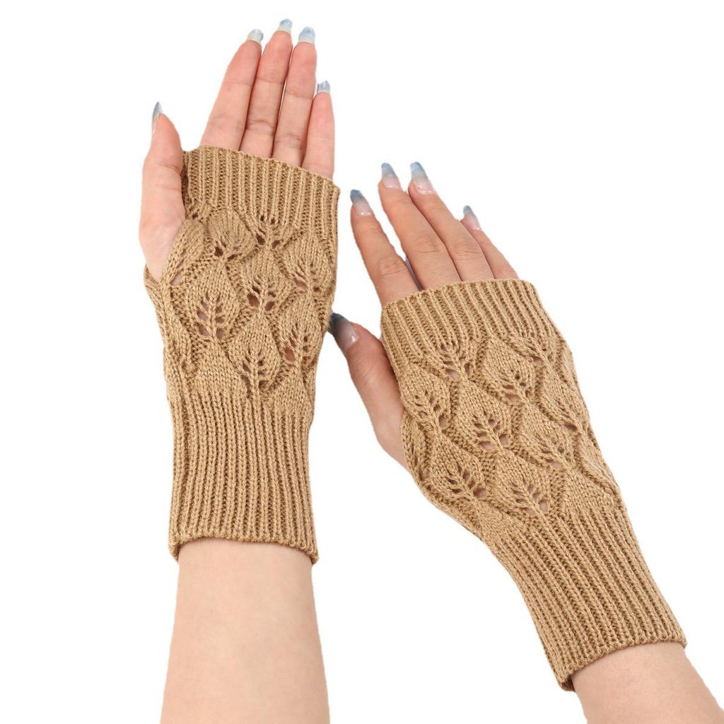 Kurze Blatt Handschuhe Neuer Stil für Männer und Frauen Herbst und Winter Gestrickte Fingerlose Wolle Warme Handgelenkwärmer