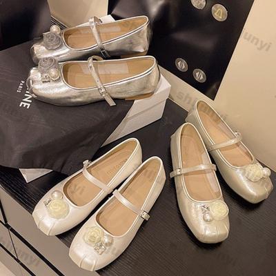 Fashion Women's Mary Jane Shoes Summer Fashion Buckle Strap Flower Leather Shoes Lightweight Comfortable Soft Sole Luxury Casual Shoes