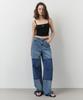 CITYBREEZE Color Block Wide Denim Pants_Indigo