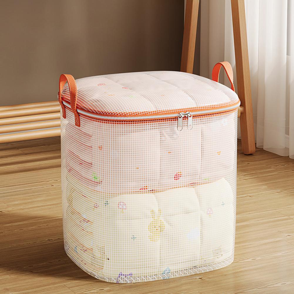 Moisture-proof Clothing Storage Waterproof Quilt Storage Bag with Handles Extra Transparent Pvc Moving Bag for Bedroom