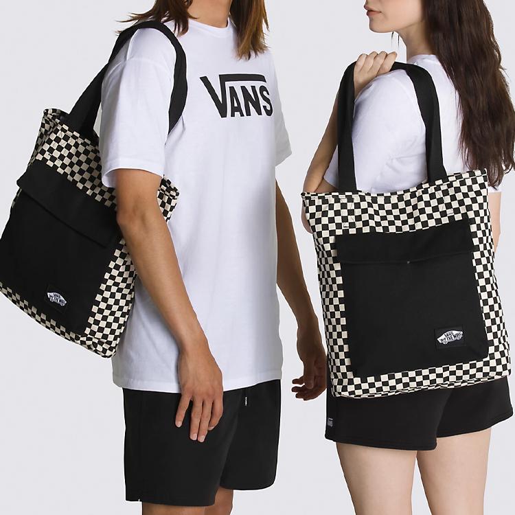 Vans Fashion Trend Zipper Canvas Tote Shopping Bag Unisex Tote Bags VN0A7YT7Y28