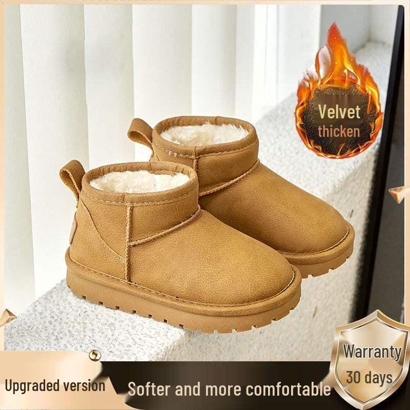Children's All-Season Waterproof Snow Boots - Boys' & Girls' Velvet-Lined, Warm Cotton, Short Boots (Korean Style)