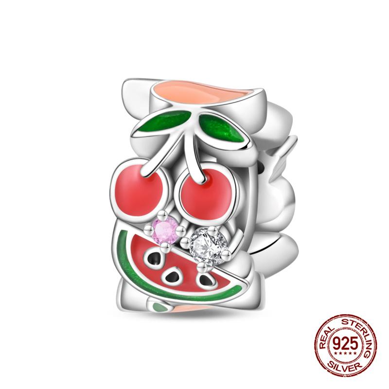 Original Charms Copper Summer Coconut Grove Holiday Charm Fits 3Mm Original Bracelet For Women Diy Jewelry Gifts New In