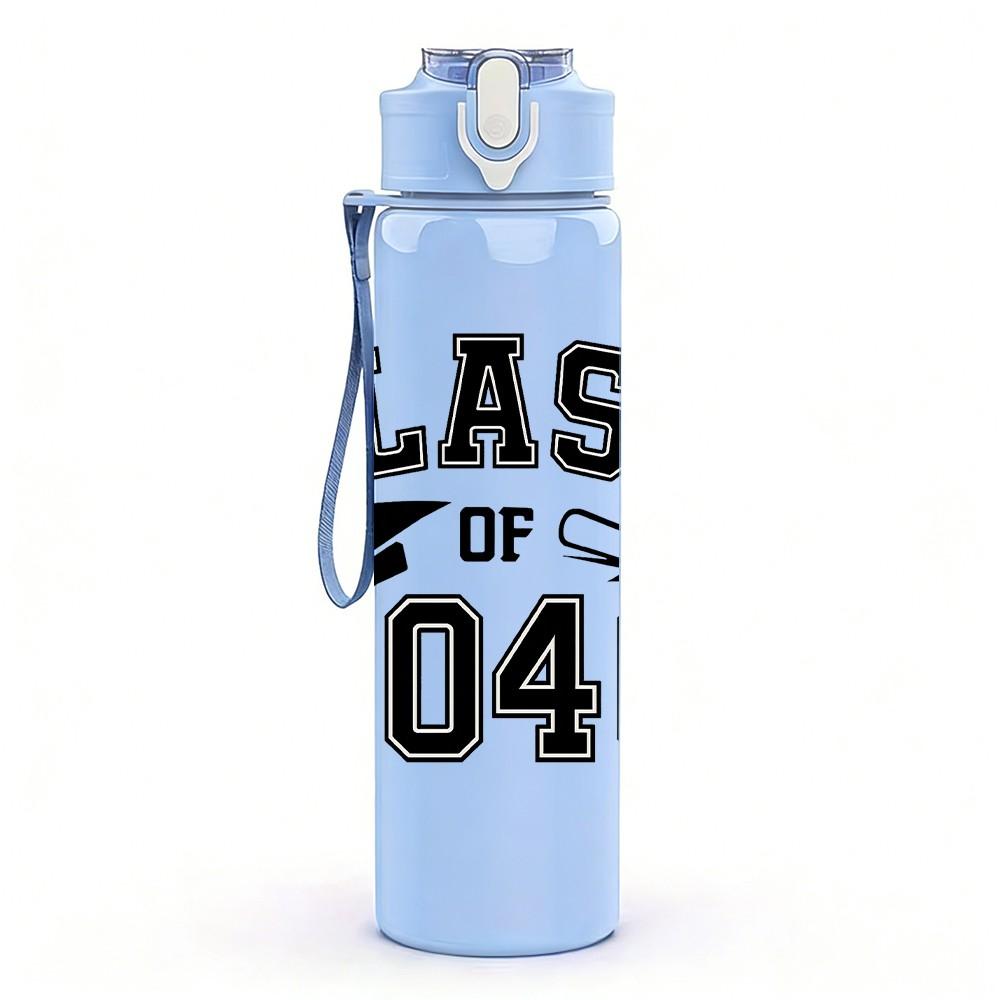 1PC Class Of 2040 Letter Print 750ml Color Plastic Sports Water Bottle Leakproof Flip Straw Lid Suitable for Sports Office Home Use