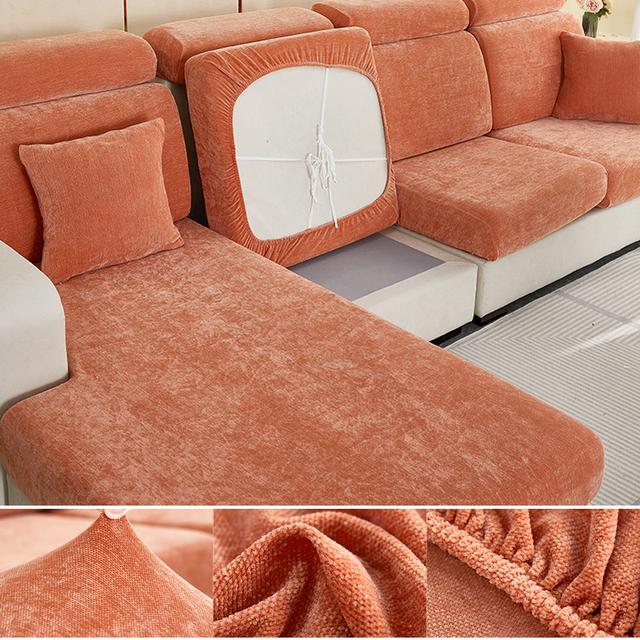 Velvet 1 /2 /3 /4 Chair Seat Couch Sofa Cushion Cover Living Sofa Slipcovers Heavyweight Soft Solid Sofa Decoration For Chaselong Armchair L Shape