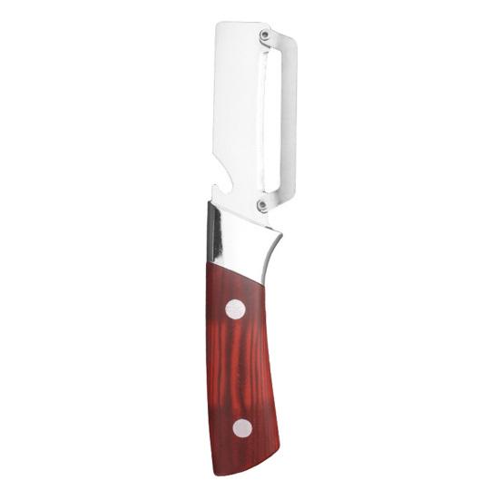 Stainless Steel Vegetable Peeler with Wood Handle Multi-Function Fruit Potato Peeler with Bottle Opener Quick Peeling Essential Kitchen Tool
