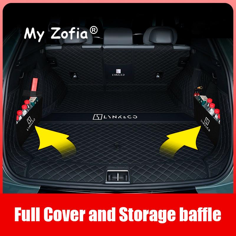 For Lynk & Co 08 EMP 2024 2025 2026 Car Boot Mat Rear Trunk Liner Cargo Leather Floor Carpet Tray Protector Accessories Mats