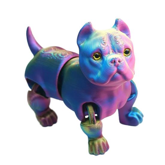 3D Printed Dog Model Fidget Toy Articulated Puppy with Movable Joints Flexible Animal Stress-Relief Toy Desktop Pet Gift for Collectors Home Decor