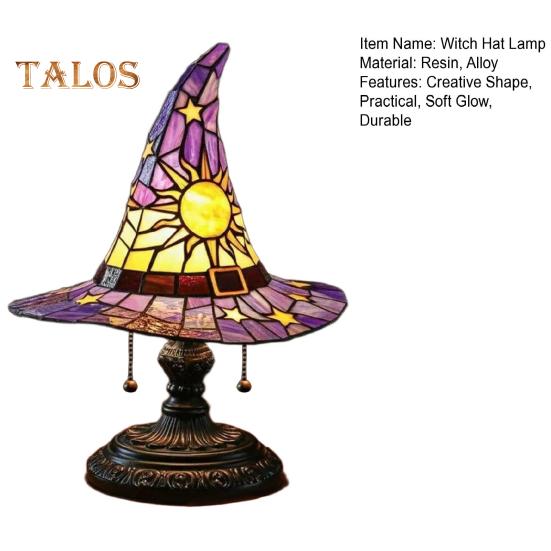 Lampa klobouk čarodějnice LED noční světlo jemná záře ručně vyráběné gotické světlo ve tvaru klobouku čaroděje halloweenská noční lampička