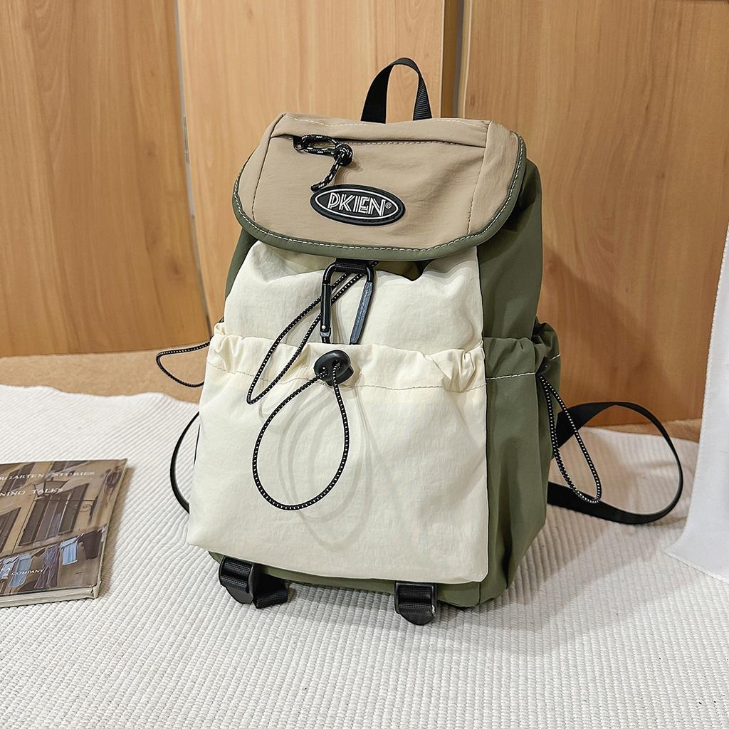 Outdoor Backpack Men's Ctrast Color Retro School Bag Lightweight Travel Bag Sports Hiking Small Backpack Women