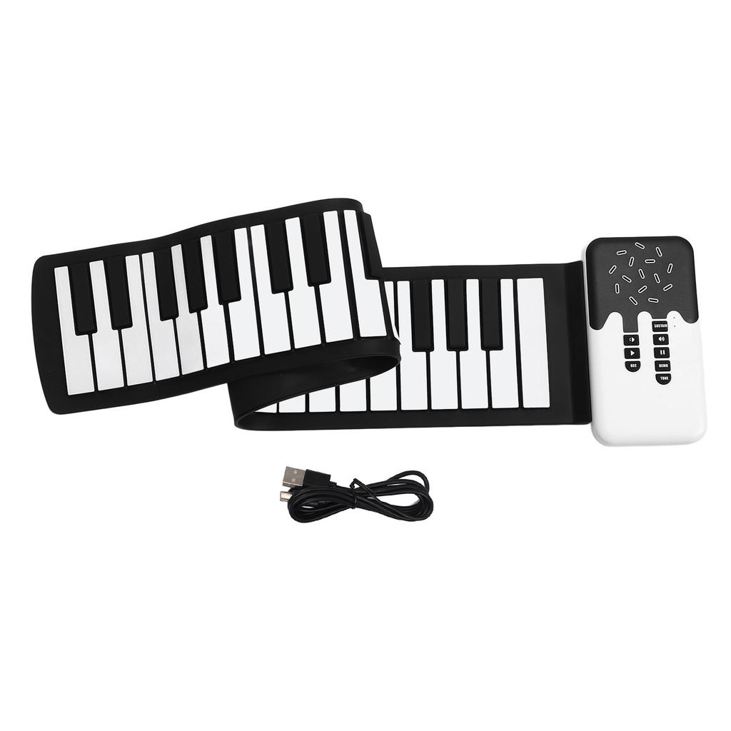49 Keys Hand Roll Piano with Speaker Folding Keyboard Flexible Electronic Piano for Daily