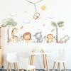 Cartoon Niedlich Löwe Elefant Giraffe Baum Wald Tiere Wandaufkleber für Schlafzimmer Wohnzimmer Kinderzimmer Dekoration Wanddekal