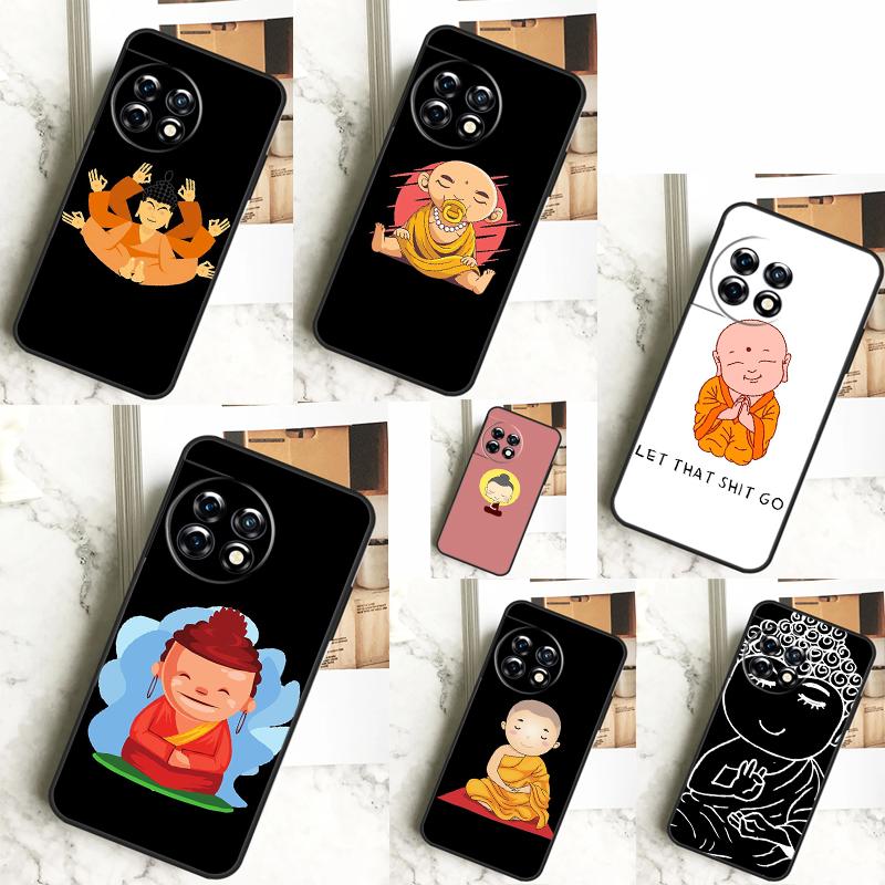 Cute Buddha Monk Zen Buddhism Case For OnePlus 12 12R 11 9 10 Pro 10R 9R 8T 10T Nord 3 CE 2 Lite 2T N10 N20 N30 CE4 Cover