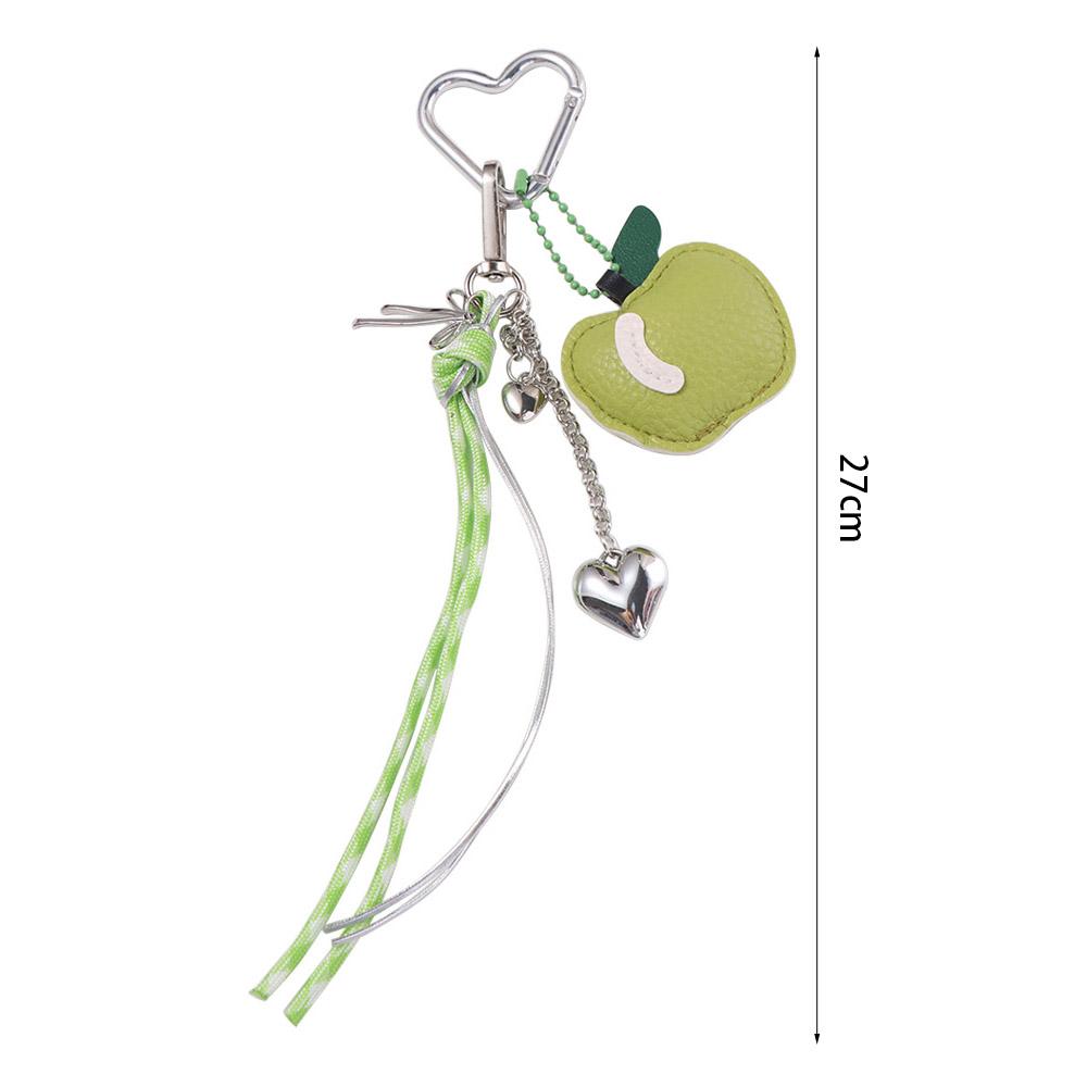 PU Leather Fruit Handmade Keychain Heart Braided Rope Car Keyrings  Girls Couple Girlfriends