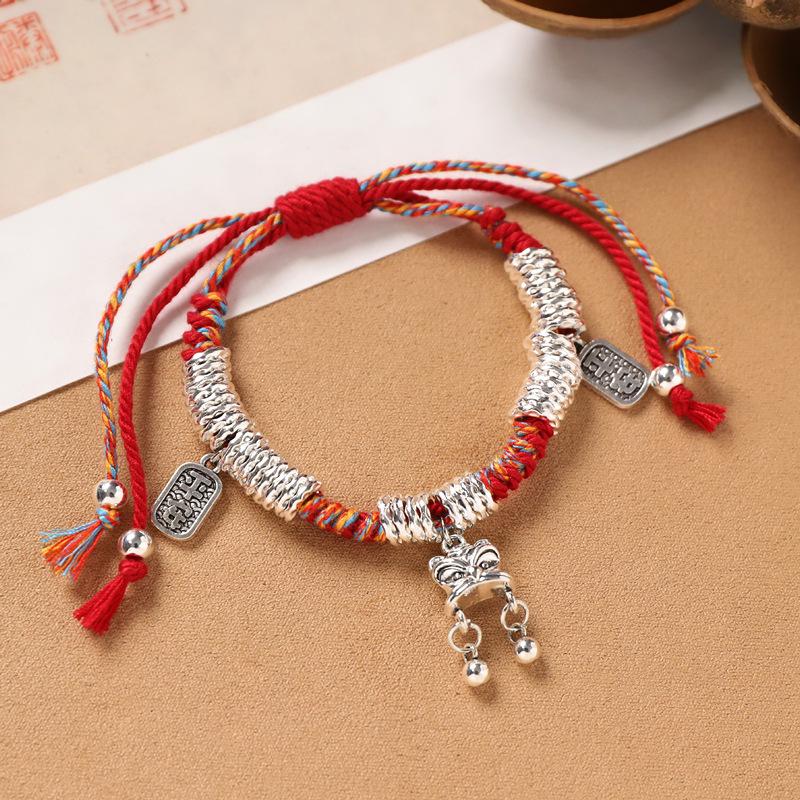 Weaving bracelet, weaving red ribbon bracelet, retro ethnic style, men s and women s hand rope bracelet