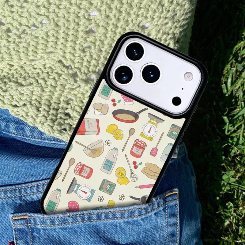 Baking Cooking Utensils Chef soft Phone Case Cover for IPhone 11 12 13 14 15 16e 17 Pro Max Coque for IPhone 17 Air