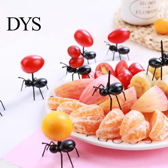 Kids Fruit Fork 12Pcs Food Grade Not Easily Broken Cartoon Ant Shape Stick Bento Table Decor Toothpick