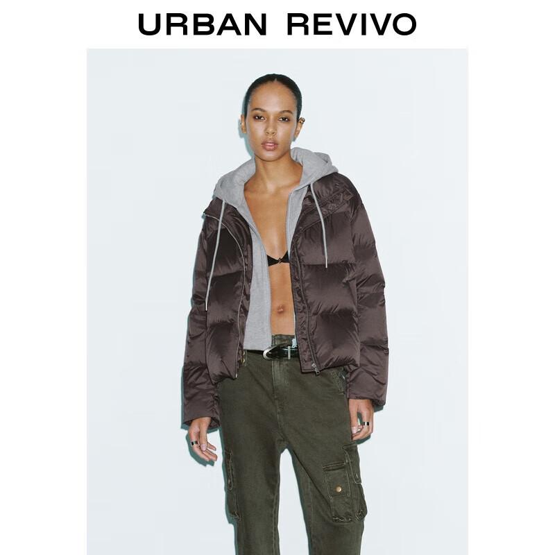 

UR 2025 Зимняя женская повседневная куртка-пуховик с капюшоном свободного кроя L