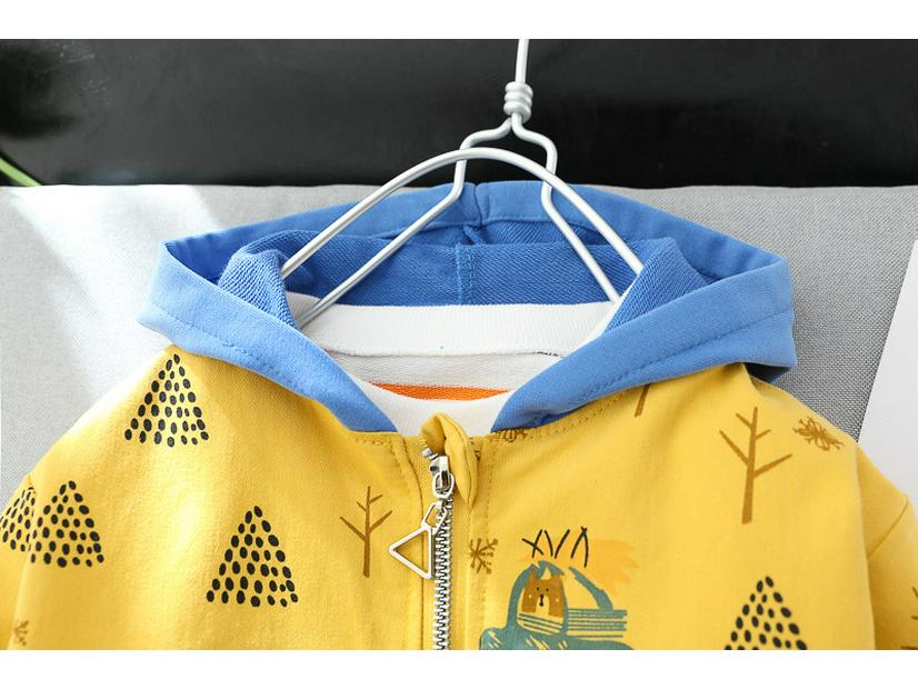 Chlapecký pletený svetrový set s dlouhým rukávem v korejském stylu - Trendy třídílný dětský outfit na jaro a podzim 2021.