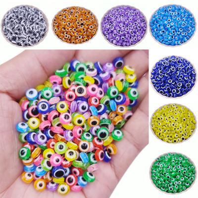 Perline ovali Perline distanziatrici in resina Evil Eye per la creazione di gioielli Perline Fish Eye Accessori artigianali Bracciale fai-da-te