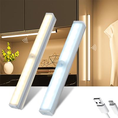 Magnetic USB Rechargeable PIR Motion Sensor LED Light Tube Portable Night Lamp Bar For Kitchen Bedroom Cabinet Wardrobe Lighting
