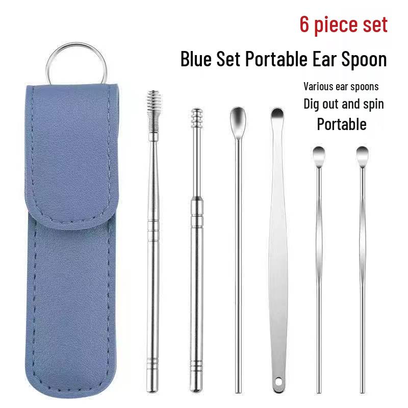 6-Piece Stainless Steel Ear Cleaning Tool Set for Adults and Children