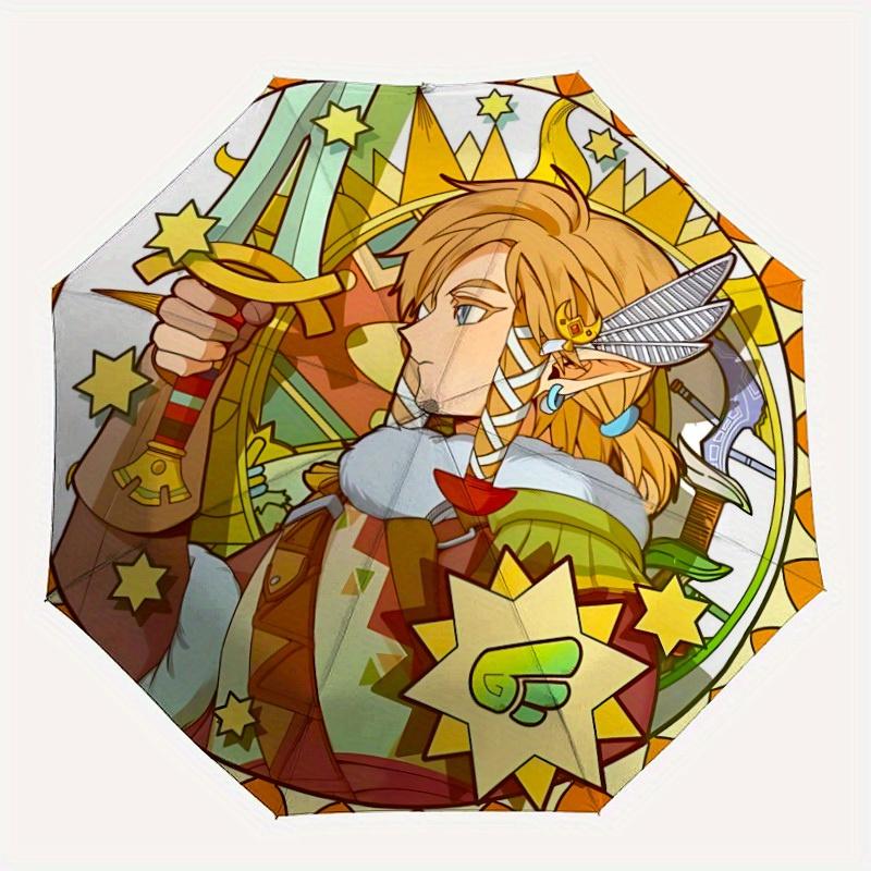 

1pc Legend of Zelda Automatic Umbrella Durable Iron Frame & Plastic Handle, Gift for Men & Women, Sturdy Construction,Playful Design yy250826119
