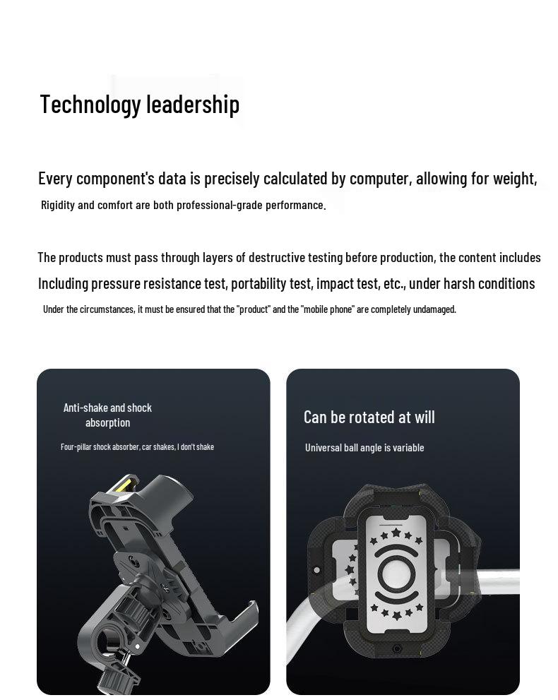 2026 Universal Shock-Absorbing Anti-Shake Motorcycle Phone Holder for One-Handed Operation and Riding Navigation