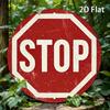 Hisun Blechschild Vintage Retro STOP-Schild Design Metallblechmalerei Rustikal Abgenutzt Verkehrsthema Runde Wandkunst Dekoration Klassisches Warnschild S