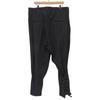 Yohji Yamamoto POUR HOMME Wool gabardine pants with lace-up front hem, black, size 2, HC-P39-100, 19AW Bottoms 2 blackUsed