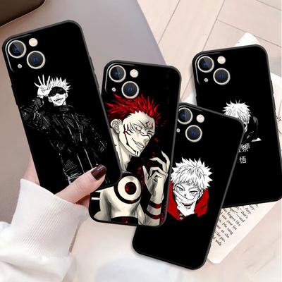Funda Jujutsu Kaisen para Apple Iphone 11 13 14 12 Pro Max 7 8 Xr X 6 5 5s Se 2022 13promax Funda de teléfono de silicona negra