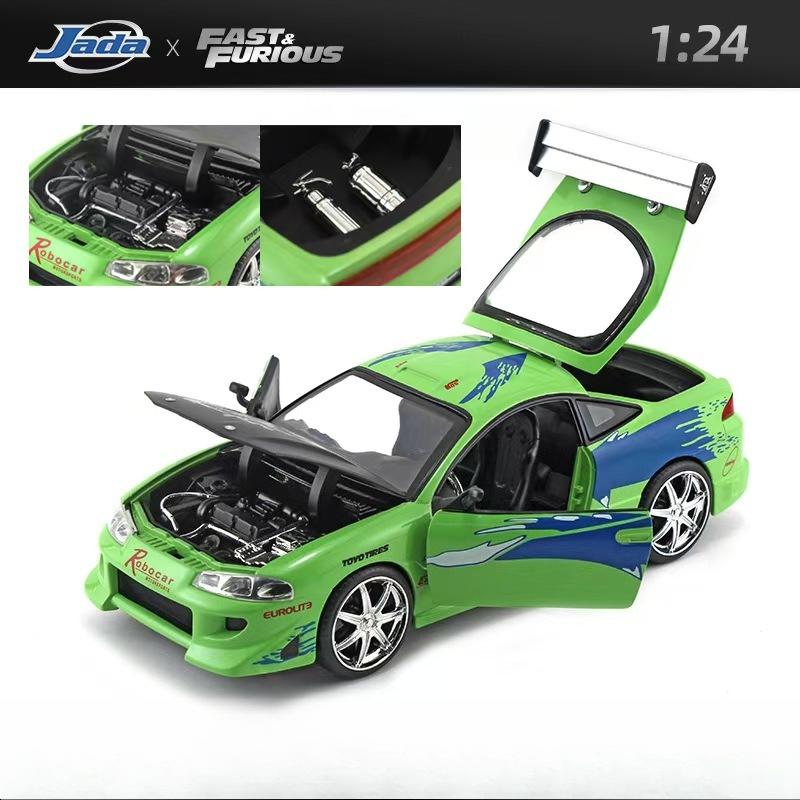 JADA Fast & Furious Alloy Car Model,Brian's Mitsubishi Eclipse, 1:24 Diecast Vehicle Collection Racing Gift Toys for Adults Kid