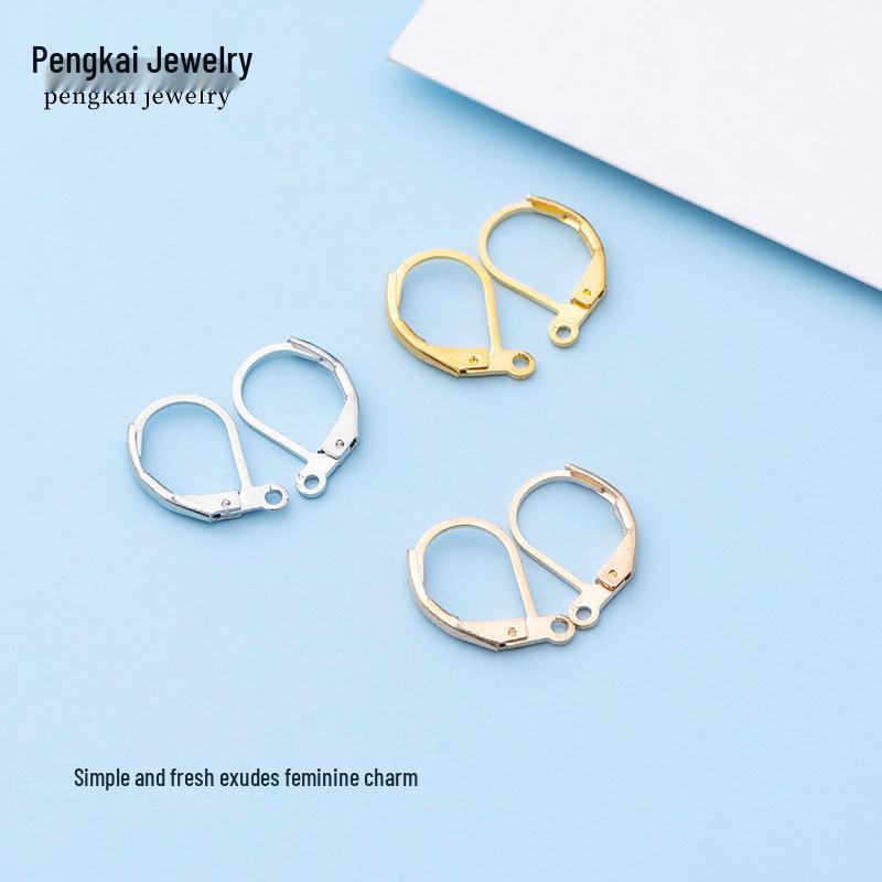 DIY D-Shaped Copper Earring Hooks - Handmade Accessories & Semi-Finished Clasps