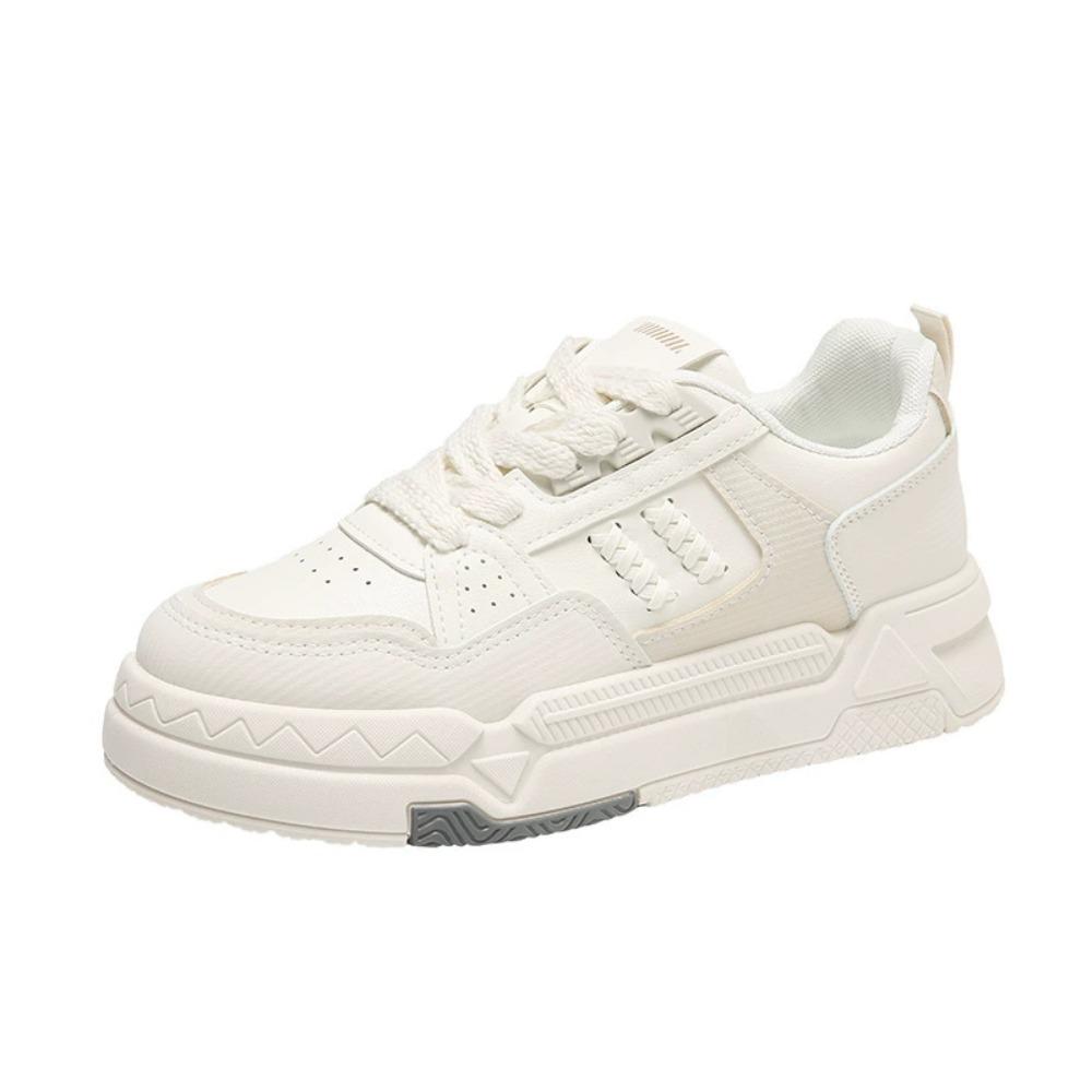 Vår Nye Hvite Sko Damesko Pustende Plattform Tykksålede Student Board Shoes Ins Trendy Koreansk Stil Høyere Fritidssko