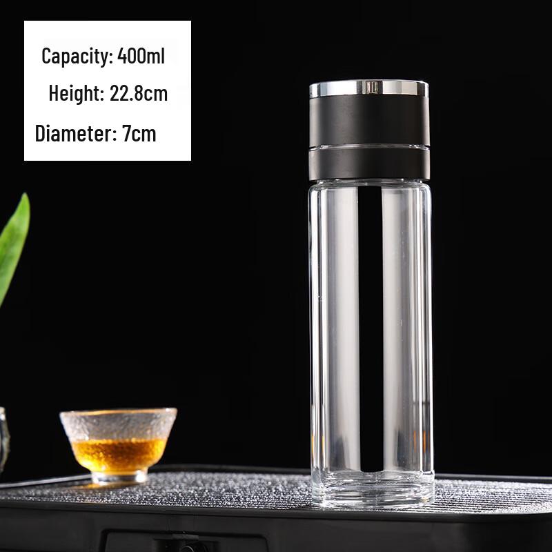 One-Touch Tea Infuser Double-Layer Glass Cup
