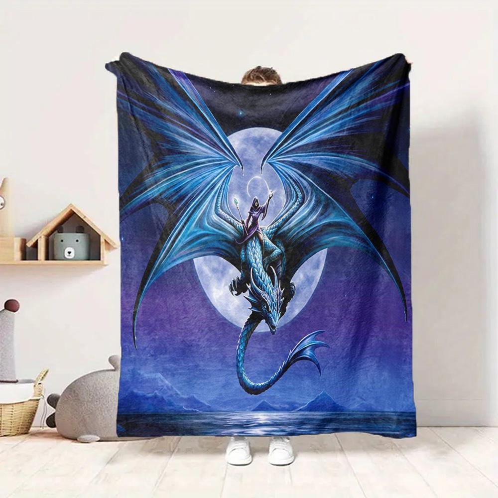 Dragon Flight Flannel Blanket Throw Blanket Soft Warm Sofa Bed Camping Home Decor Unique Christmas Gift Cs92215