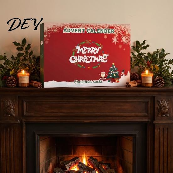 Interactive Parent Child Game 12 Pairs Christmas Socks Advent Calendar 2026, 24 Days Countdown Holiday Anticipation Surprise Set with Cotton
