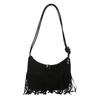 Stylish Canvas Tote Bag For Women With Trendy Tassels In Black Gray Brown Colors