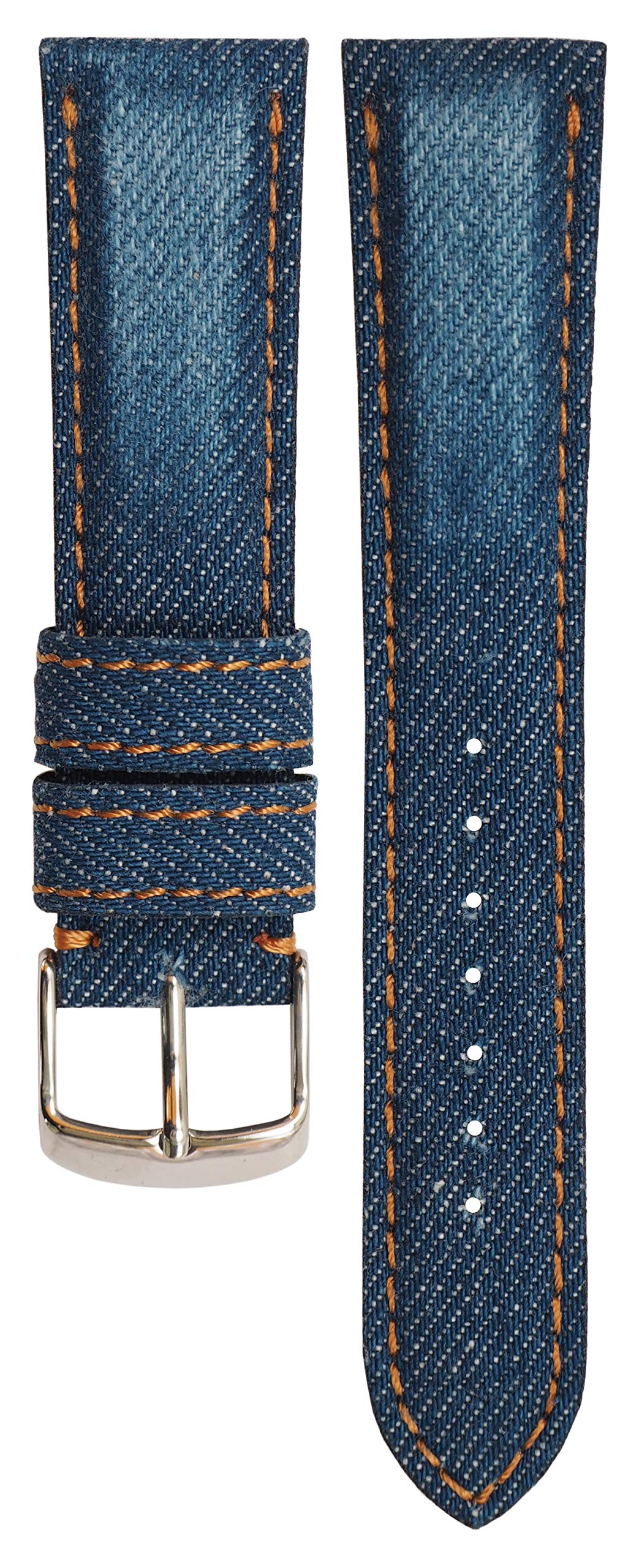 

MIMOSA Emitter Emitter Denim Crushed Indigo Stitch 18mm [Mimosa] / Okayama + Blue/Orange EDC-IO18 синій