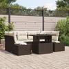 VidaXL 7-Piece Garden Sofa Set with Cushions In Brown Poly Rattan 3357851