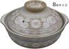 Water-repellent ceramic coated earthenware pot, made in Japan, Mishima pattern, Banko ware, Uchiyama Pottery, suitable for gas stoves and microwaves,