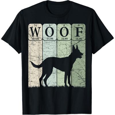 Belgian Malinois Dog Periodic Table Elements Malinois Woof T-Shirt