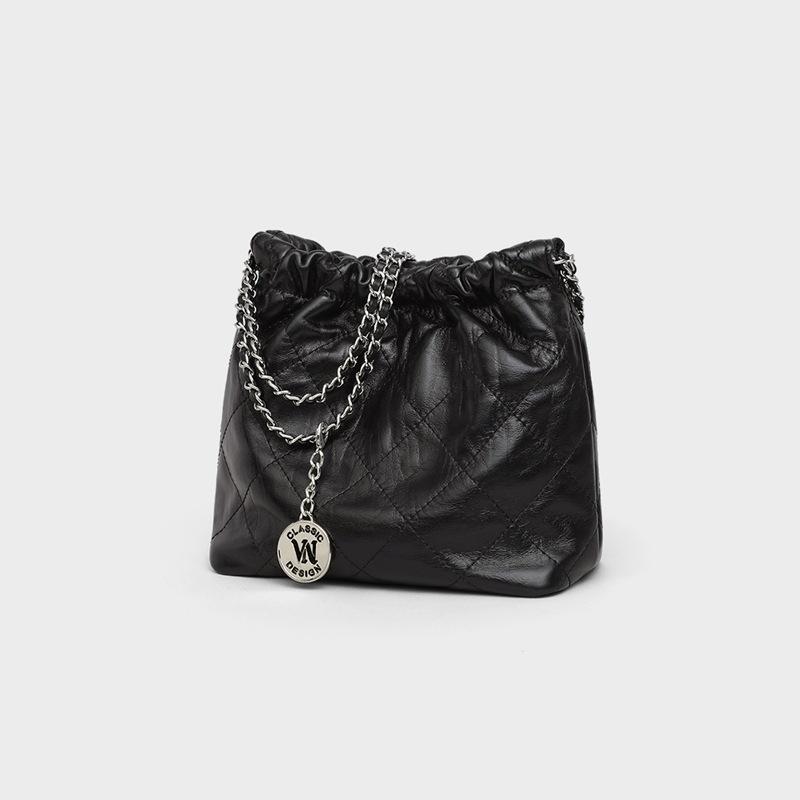 Bucket Bag for Women 2025 New Genuine Leather Crossbody Bag Chain Bag Quilted Underarm Bag Shoulder Bag Tote Bag