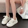 Bread Little White Shoes Women's Summer Thin Leather Mesh Breathable and Comfortable Versatile Casual Sports Thick Baseplate Shoes